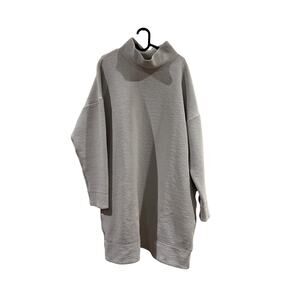 Cowl neck cozy tunic sweatshirt textured cotton blend